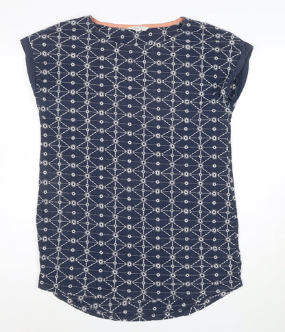 White Stuff Women Blue Embroidered Shift Dress Size 12