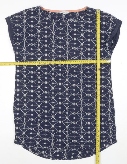 White Stuff Women Blue Embroidered Shift Dress Size 12