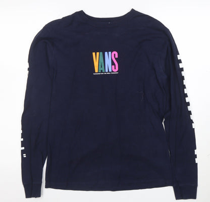 Vans Men's Blue Long Sleeve Pullover Sweatshirt Small