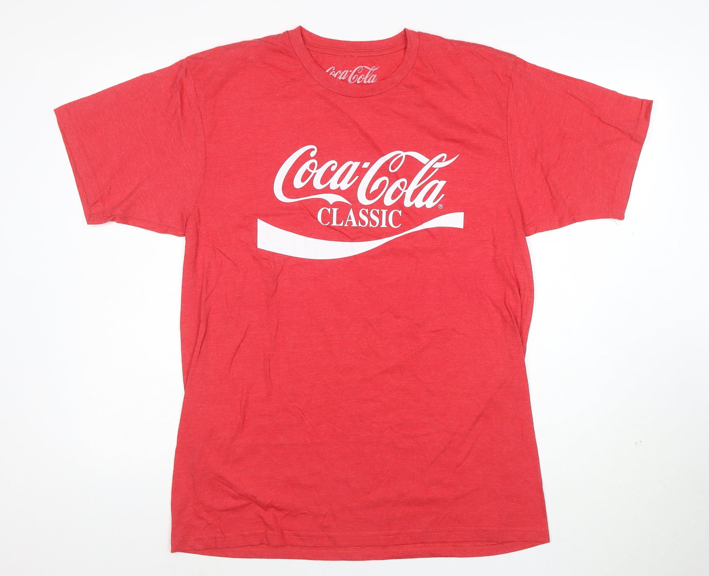 Coca-Cola Men's Red Graphic Crew Neck Short Sleeve T-Shirt Size L
