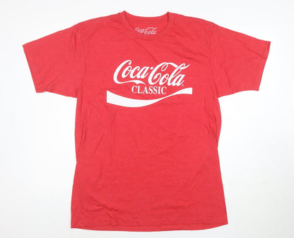 Coca-Cola Men's Red Graphic Crew Neck Short Sleeve T-Shirt Size L
