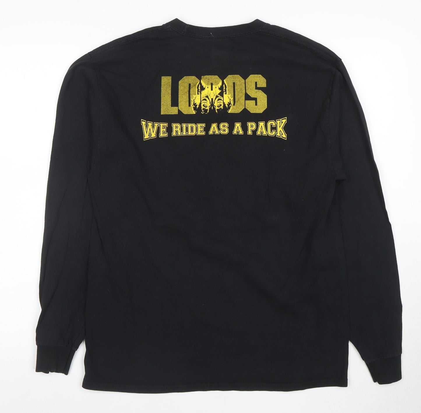 Hanes Men's Black Lobotown Basketball Long Sleeve Graphic T-Shirt L