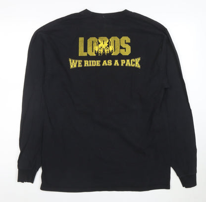 Hanes Men's Black Lobotown Basketball Long Sleeve Graphic T-Shirt L