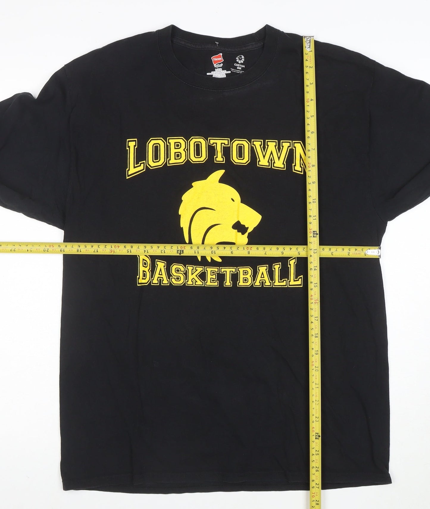 Hanes Men's Black Lobotown Basketball Long Sleeve Graphic T-Shirt L