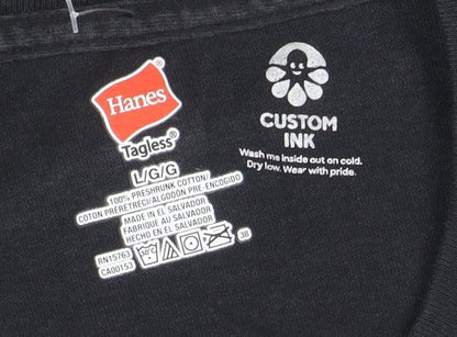 Hanes Men's Black Lobotown Basketball Long Sleeve Graphic T-Shirt L