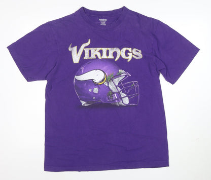 Reebok Men's Purple Minnesota Vikings Graphic T-Shirt Size L