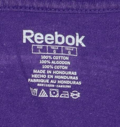 Reebok Men's Purple Minnesota Vikings Graphic T-Shirt Size L