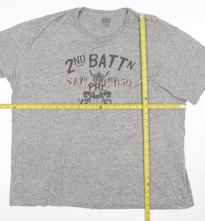 Ralph Lauren Men's Grey XL Graphic Military Crew Neck T-Shirt