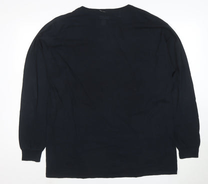 Champion Men's Black Long Sleeve Logo Graphic T-Shirt 1XL