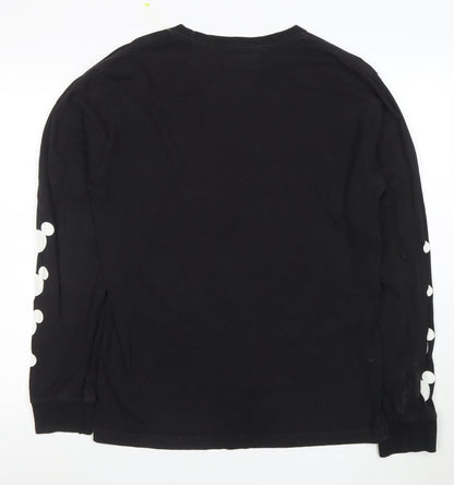 Disney Men Black Mickey Mouse Long Sleeve Graphic T-Shirt M