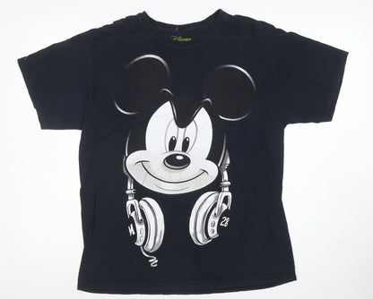 Disney Men's Black Mickey Mouse Graphic T-Shirt Size L