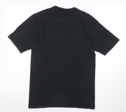 Champion Men Black Small Logo Cotton Crew Neck T-Shirt