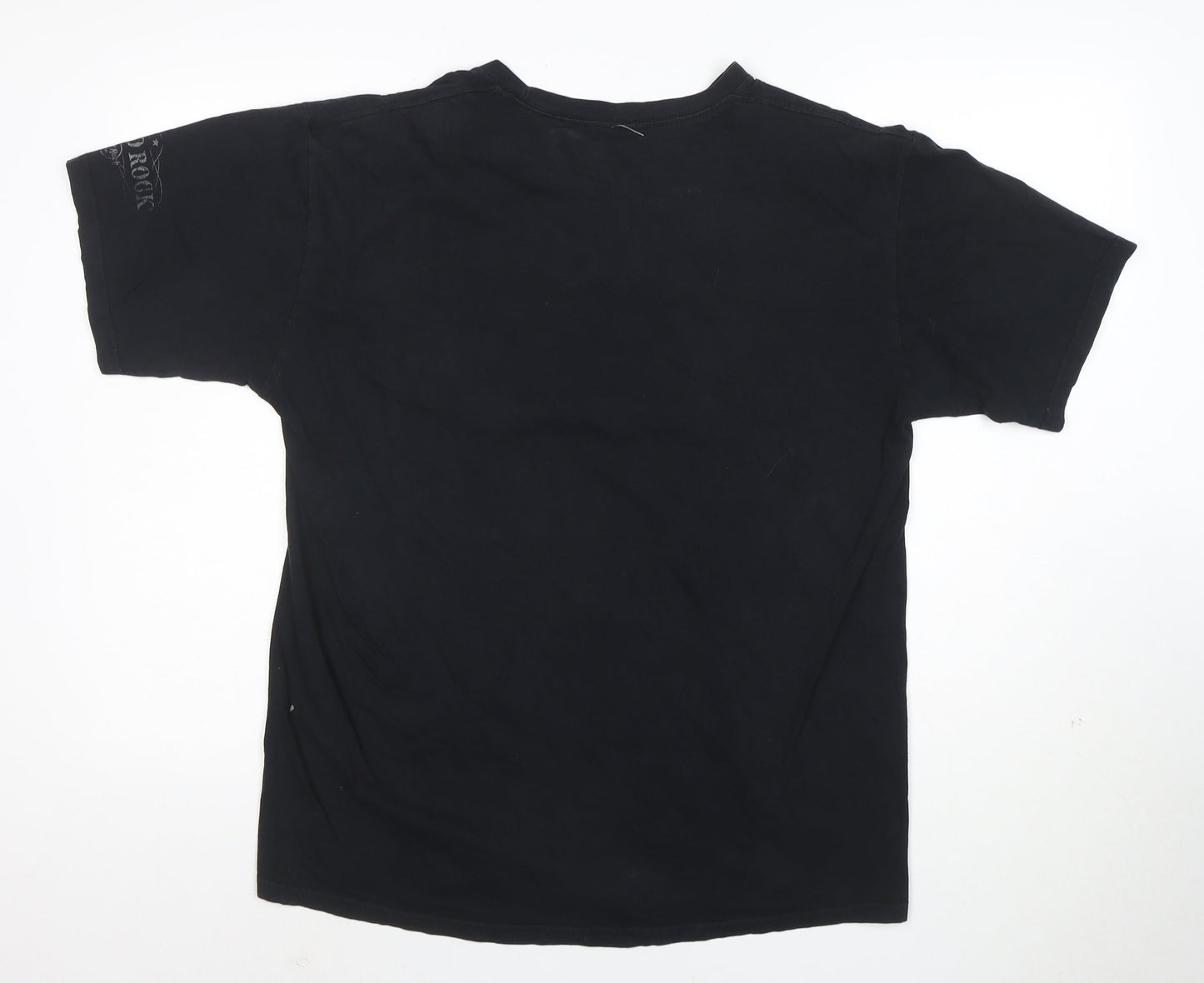 Hard Rock Cafe Men's Black Graphic T-Shirt Large Cotton Music Theme