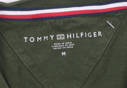 Tommy Hilfiger Men's Green Long Sleeve Crew Neck Cotton T-Shirt M