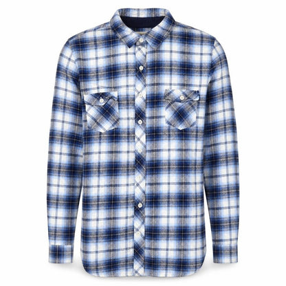 Weatherproof Mens Blue Check Flannel Long Sleeve Button-Up Shirt L