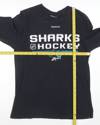 Reebok Men's Black San Jose Sharks Hockey Long Sleeve T-Shirt Size S