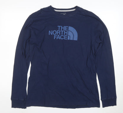 The North Face Men's Navy Long Sleeve Classic Fit Cotton T-Shirt M