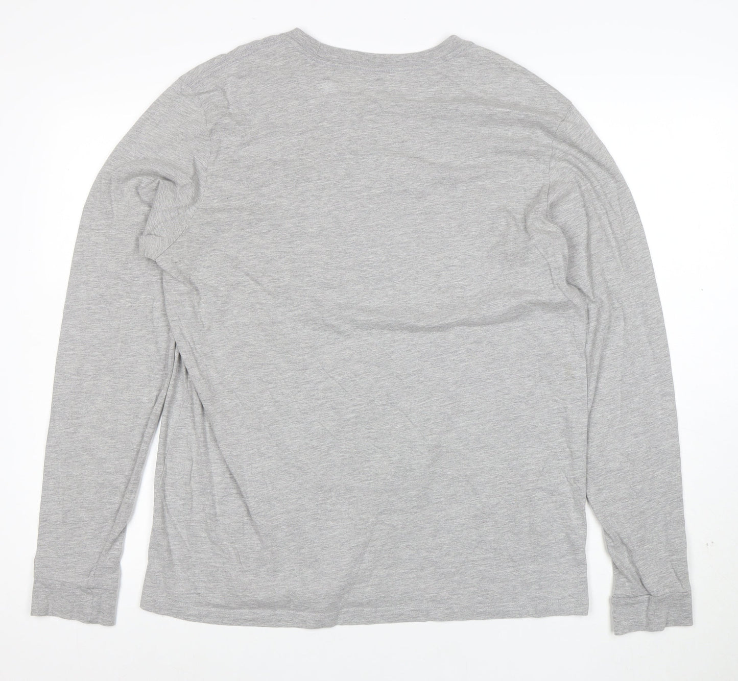 adidas Men's Grey Long Sleeve Amplifier Logo T-Shirt Size L