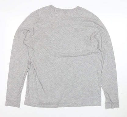 adidas Men's Grey Long Sleeve Amplifier Logo T-Shirt Size L