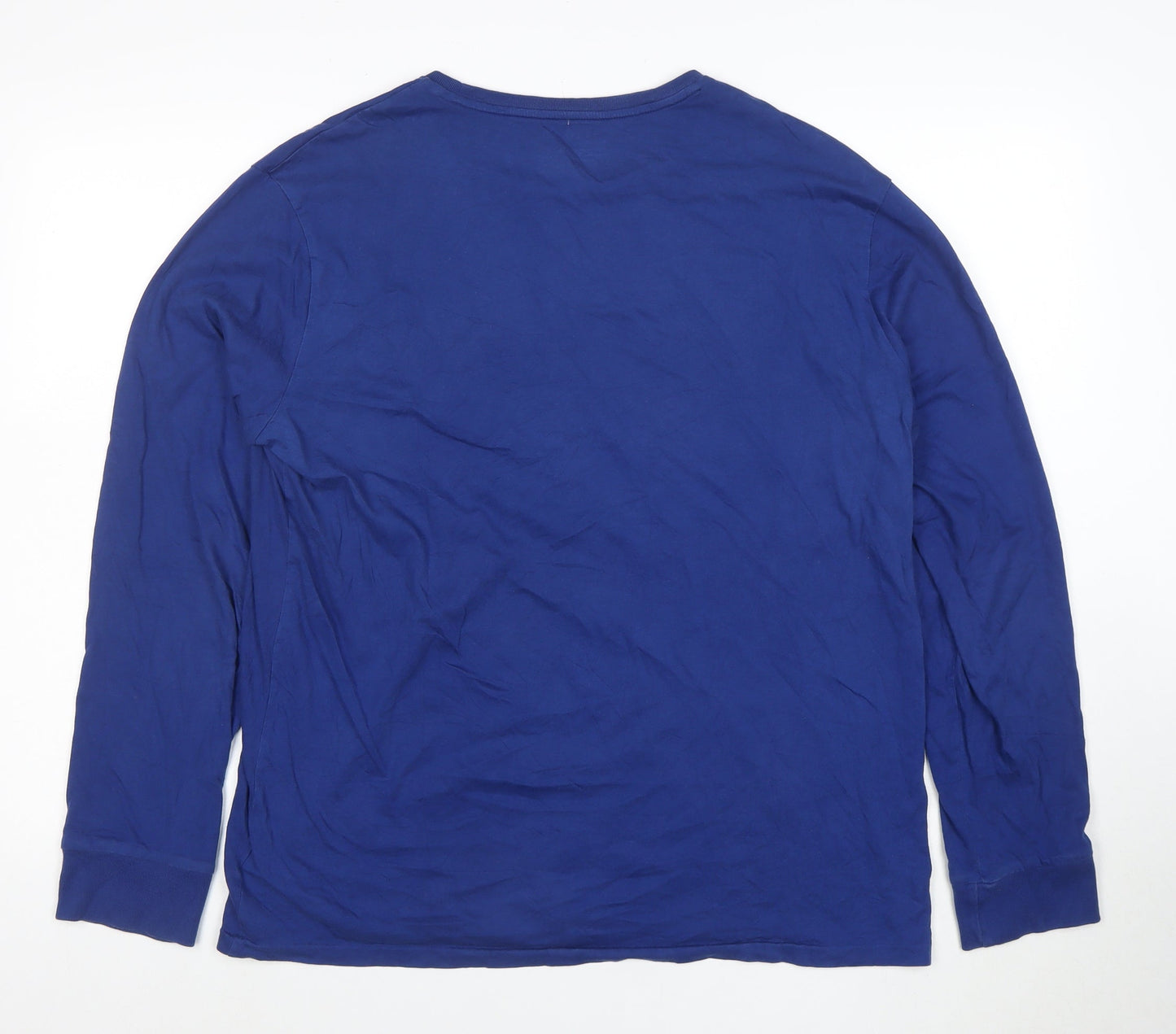 Ralph Lauren Men's Blue Long Sleeve Cotton Crew Neck T-Shirt L