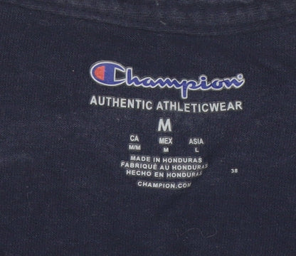 Champion Men Navy Virginia Cavaliers Basketball Cotton T-Shirt Size M