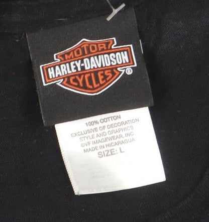 Harley-Davidson Men's Black Long Sleeve Cotton T-Shirt Size L
