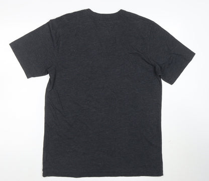 Quiksilver Men’s Grey Henley Short Sleeve T-Shirt Size L