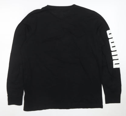 Puma Men's Black Long Sleeve Logo Crew Neck T-Shirt M