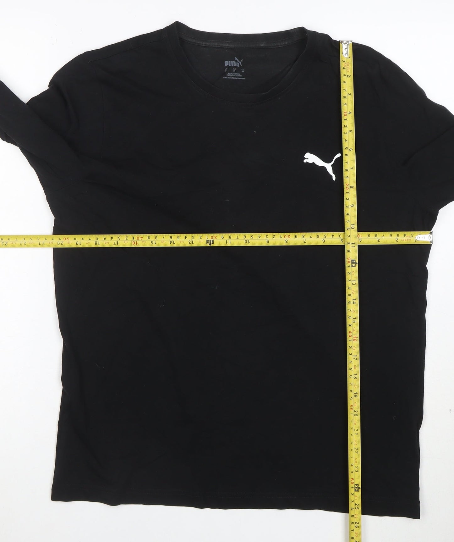 Puma Men's Black Long Sleeve Logo Crew Neck T-Shirt M