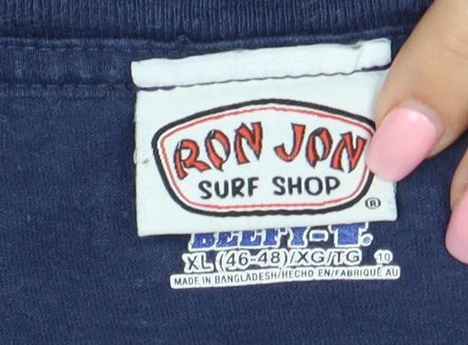 Ron Jon Surf Shop Men's Blue XL Long Sleeve Graphic T-Shirt