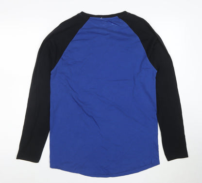 DC Men's Blue Long Sleeve Logo T-Shirt Size M