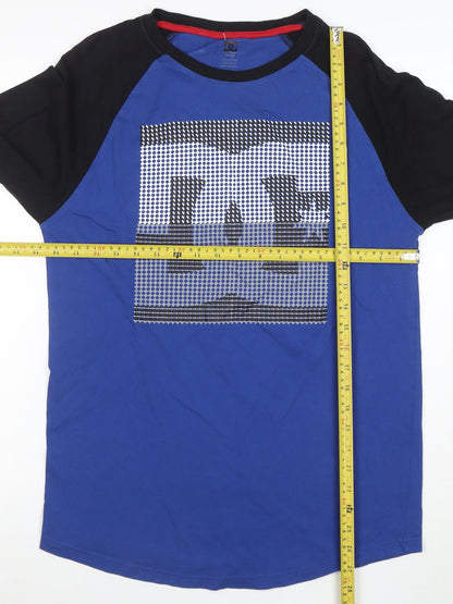DC Men's Blue Long Sleeve Logo T-Shirt Size M