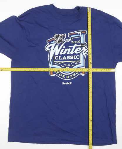 Reebok Men's Blue Long Sleeve NHL Winter Classic T-Shirt Size L
