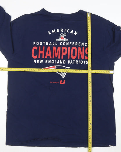 Majestic Men’s Blue Long Sleeve New England Patriots XL T-Shirt