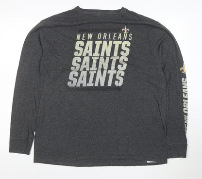 Majestic Men’s Grey New Orleans Saints Long Sleeve T-Shirt XL