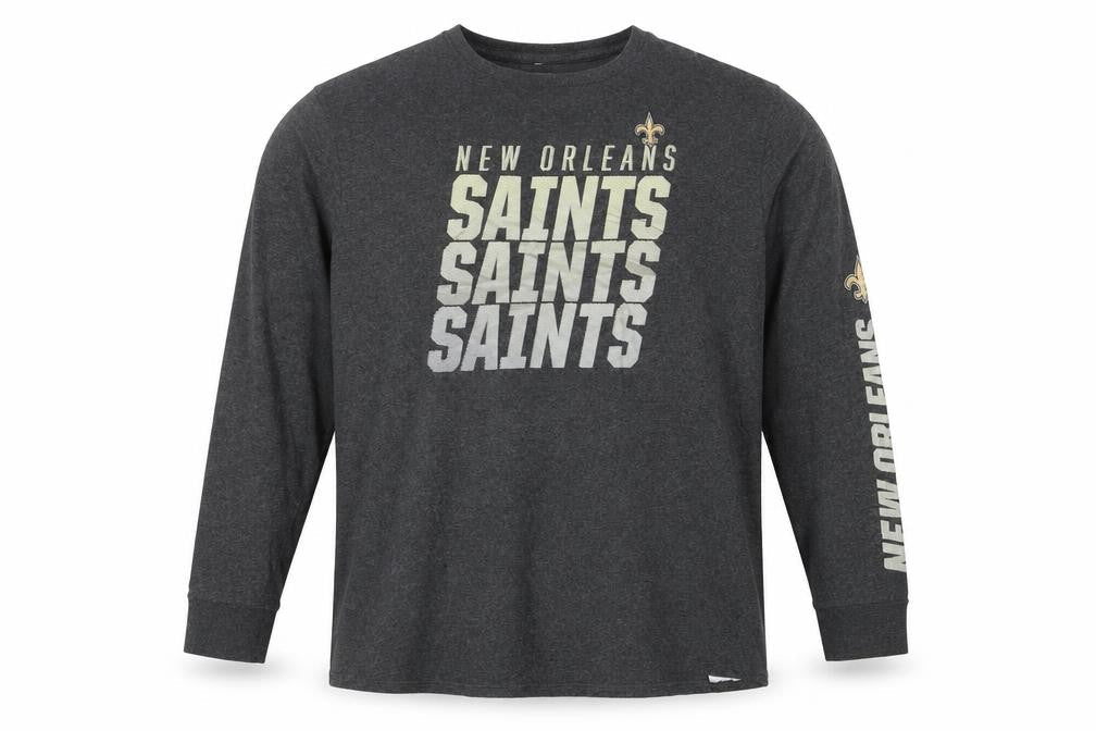 Majestic Men’s Grey New Orleans Saints Long Sleeve T-Shirt XL