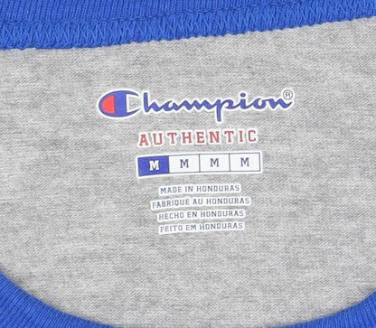 Champion Women's Grey Blue Raglan 3/4 Sleeve T-Shirt Size M