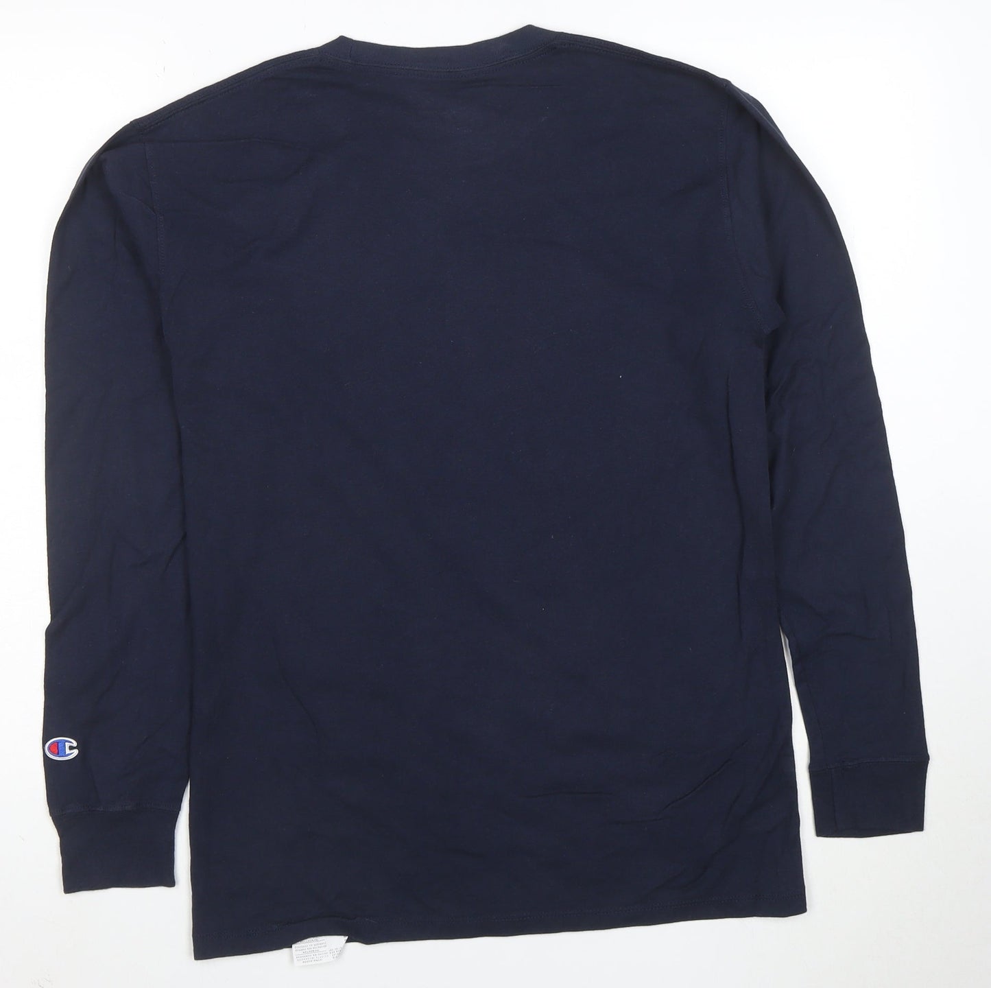 Champion Men's Blue Long Sleeve Crew Neck Sports T-Shirt M