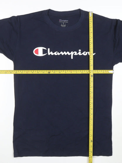 Champion Men's Blue Long Sleeve Crew Neck Sports T-Shirt M