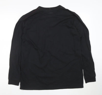 Dockers Men Black Long Sleeve Henley T-Shirt Size M Regular Fit
