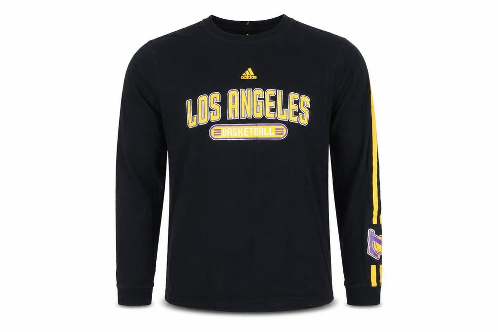Adidas Men's Black Los Angeles Basketball Long Sleeve T-Shirt M