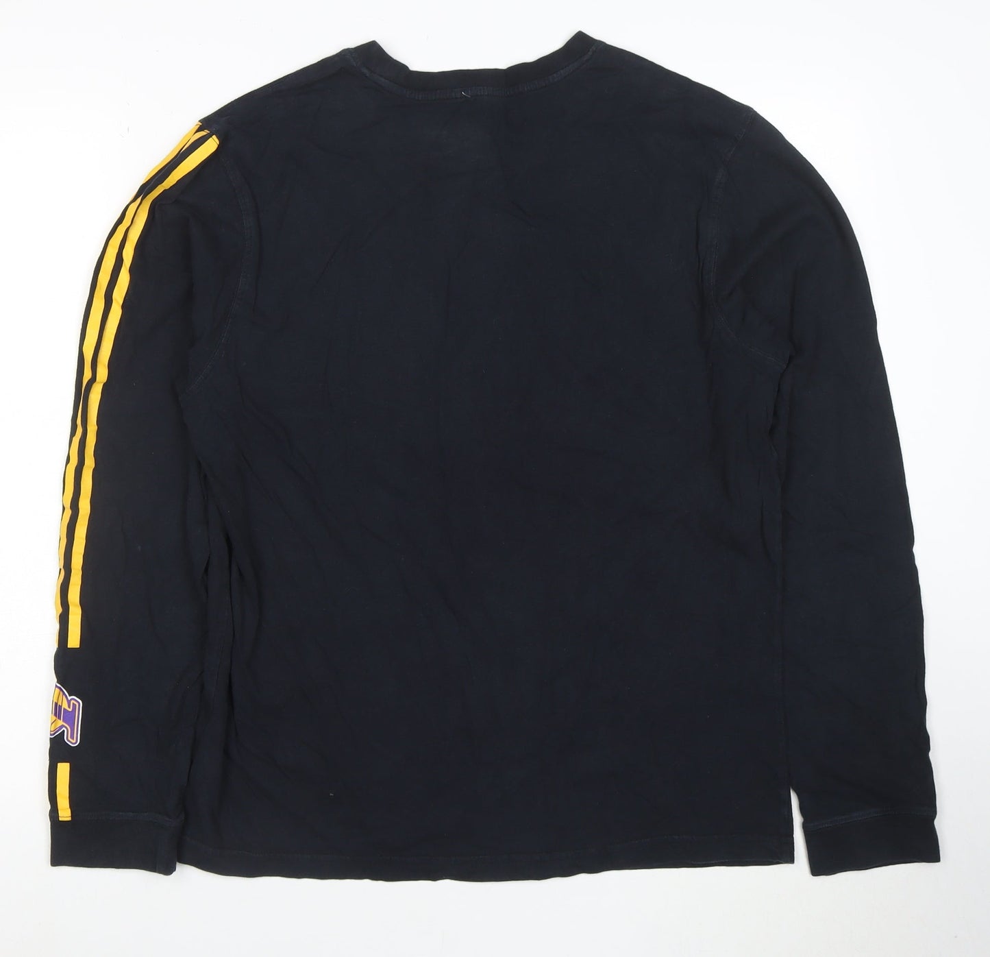 Adidas Men's Black Los Angeles Basketball Long Sleeve T-Shirt M