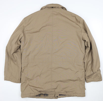 High Gear Men’s Beige Parka Jacket Size 40R Lined Outdoor Winter Coat