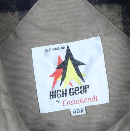 High Gear Men’s Beige Parka Jacket Size 40R Lined Outdoor Winter Coat