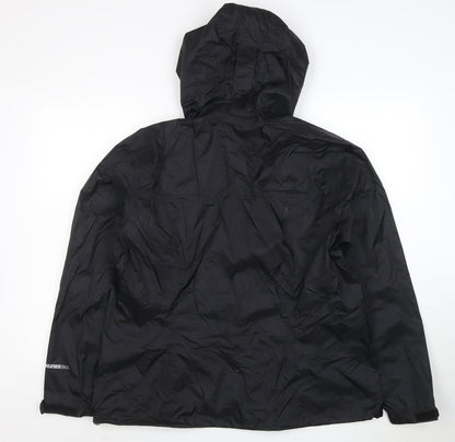 Eddie Bauer Men's Black XL Hooded Waterproof Rain Jacket