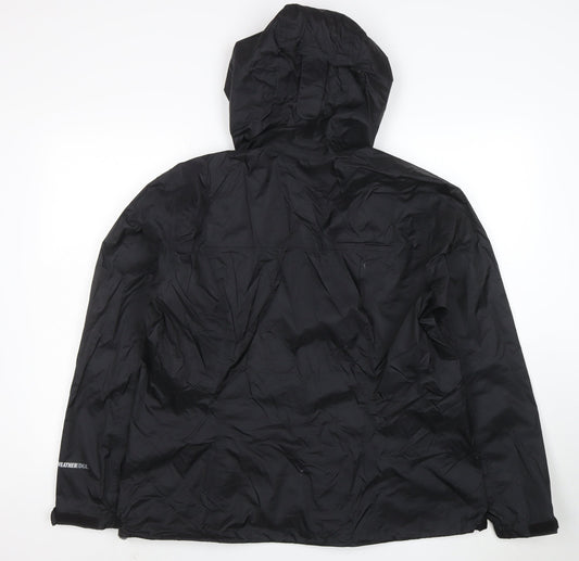 Eddie Bauer Men's Black XL Hooded Waterproof Rain Jacket