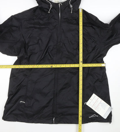 Eddie Bauer Men's Black XL Hooded Waterproof Rain Jacket
