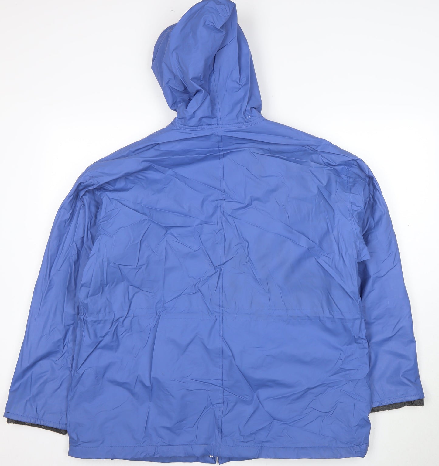 Misty Harbor Women Blue M Waterproof Hooded Rain Jacket Mid-Length
