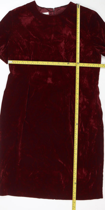 Leslie Fay Petite Women’s Red Velvet Sheath Knee Dress Size 10