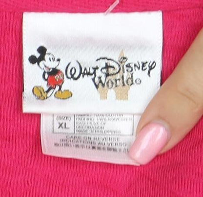 Disney Women’s Pink Walt Disney World 1/4 Zip Sweatshirt XL